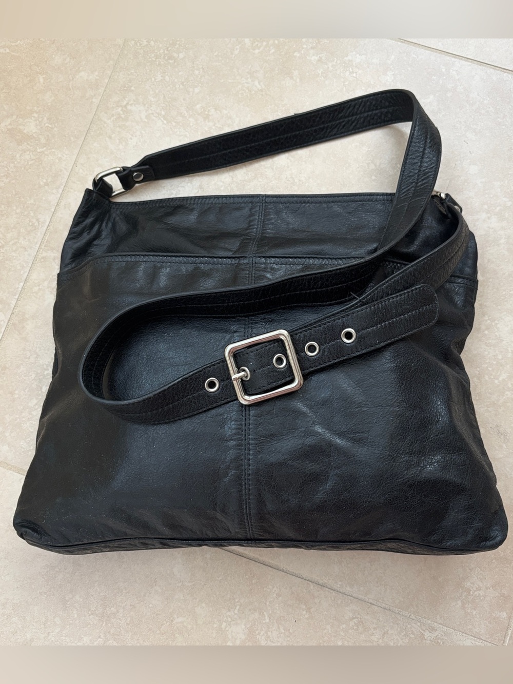 HOBO the International Super Supple Black Leather Crossbody Bag